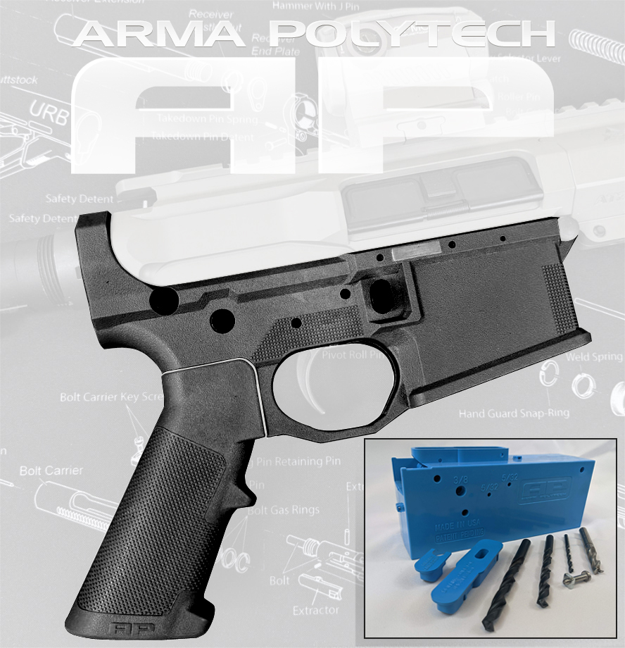 AP15 Lower With Mil-Spec Grip And Jig - Black